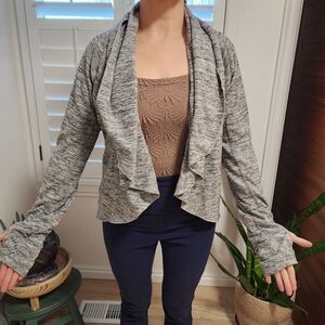 Athleta Womens Haven II Wrap Cardigan in Heather Gray
